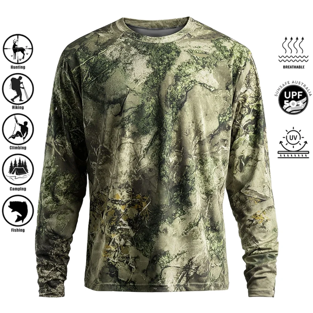 Hunting & Outdoor Supplies - Erkek Uzun Kollu Tişört, Polyester, 3D